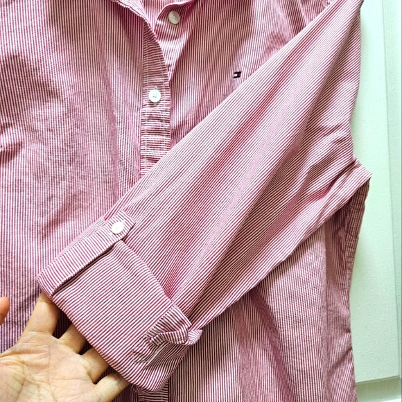 Tommy Hilfiger Women's Heritage Red Stripe Shirt Women’s Classic Fit Medium. - Picture 5 of 9